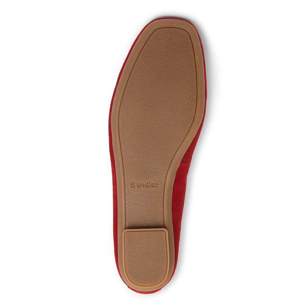 Alexa Ballet Flat in Ruby Red Suede