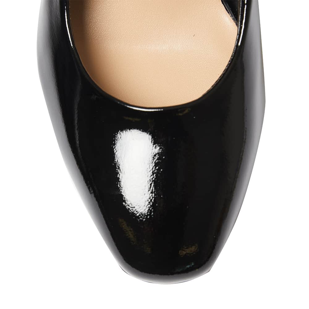 Amber Heel in Black Patent