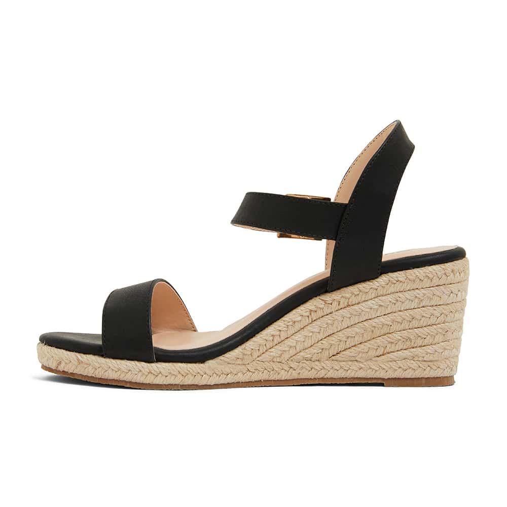 Annie Espadrille in Black Smooth Sandler Shoe HQ