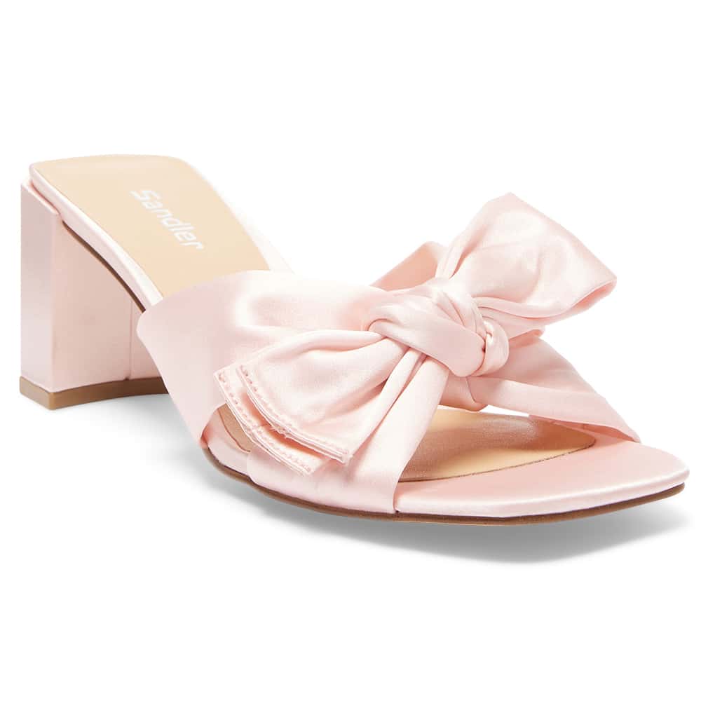 Aria Heel in Blush Satin