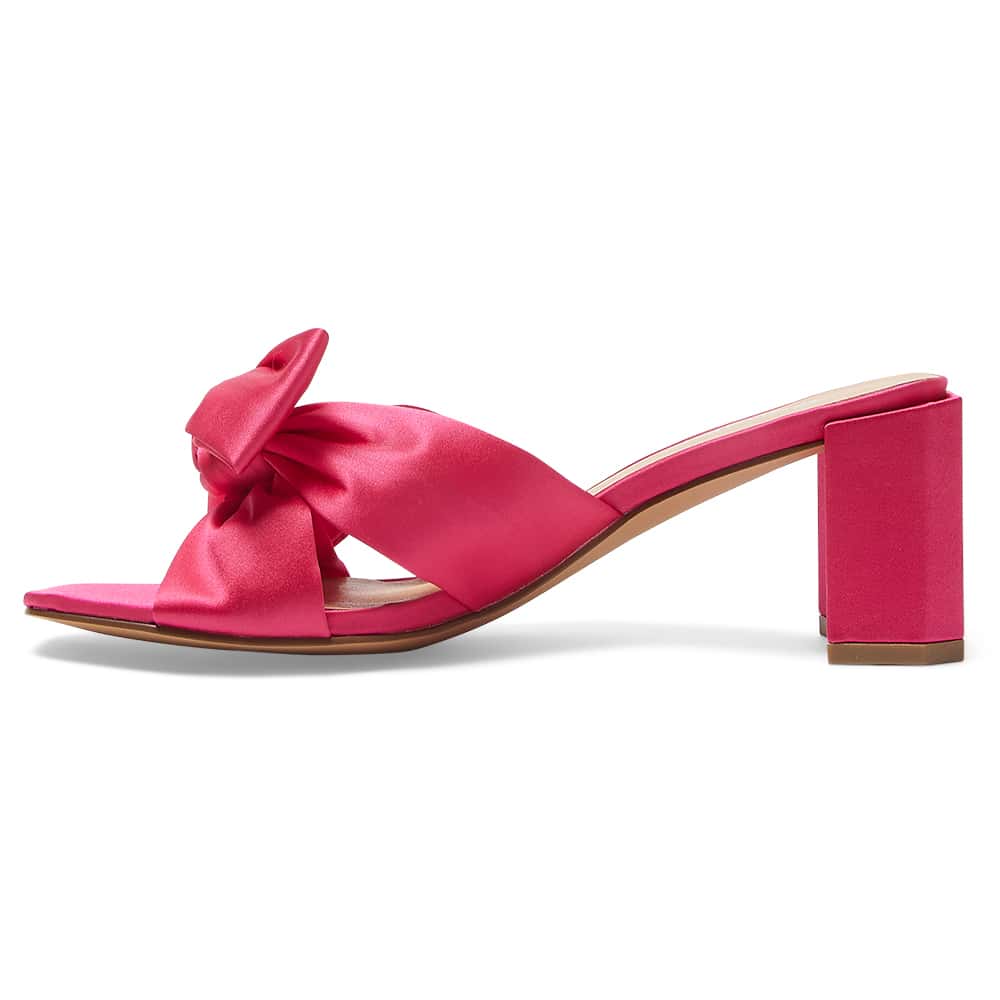 Aria Heel in Pink Satin