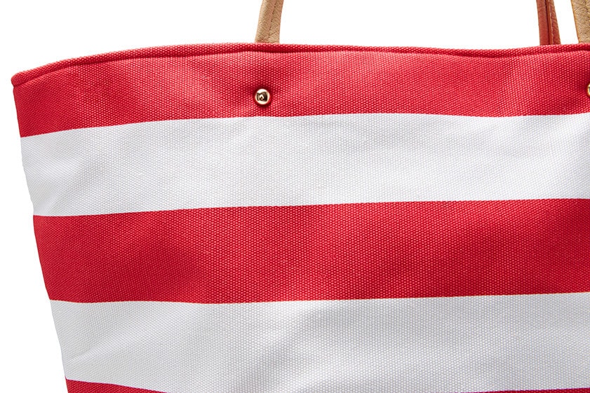 Basket Handbag in Red Fabric