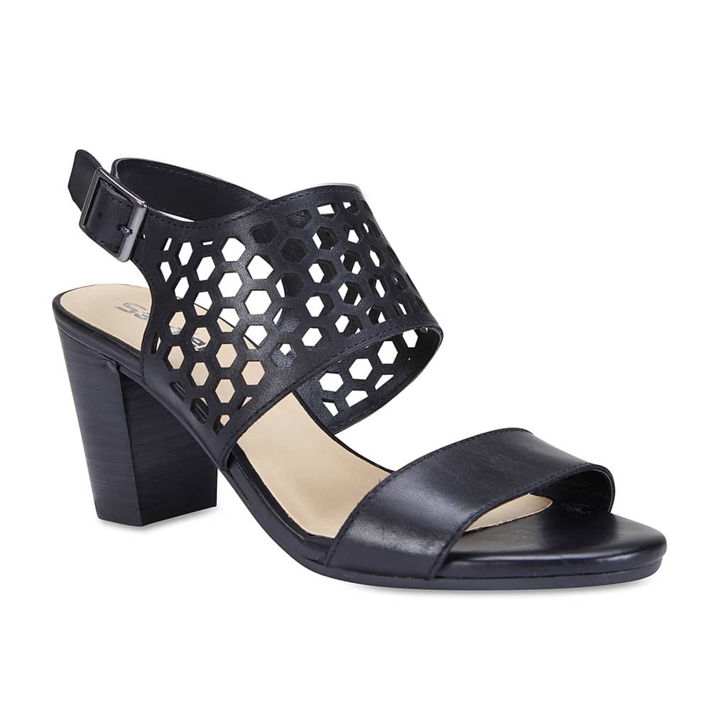 Benson Heel in Black Leather