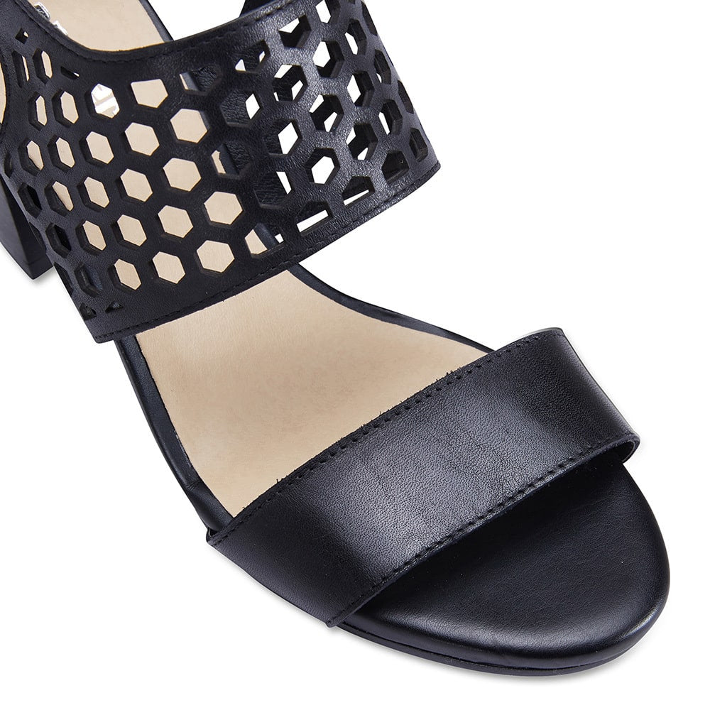 Benson Heel in Black Leather