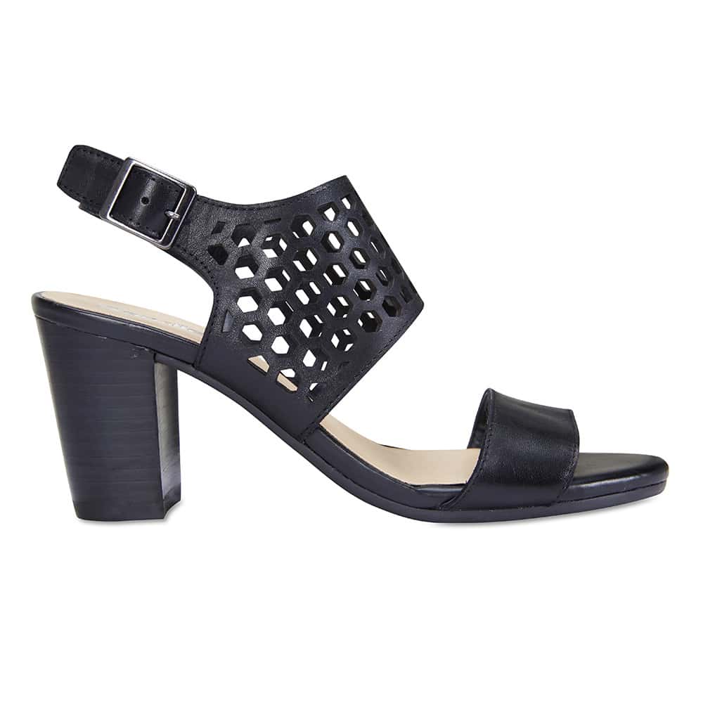 Benson Heel in Black Leather