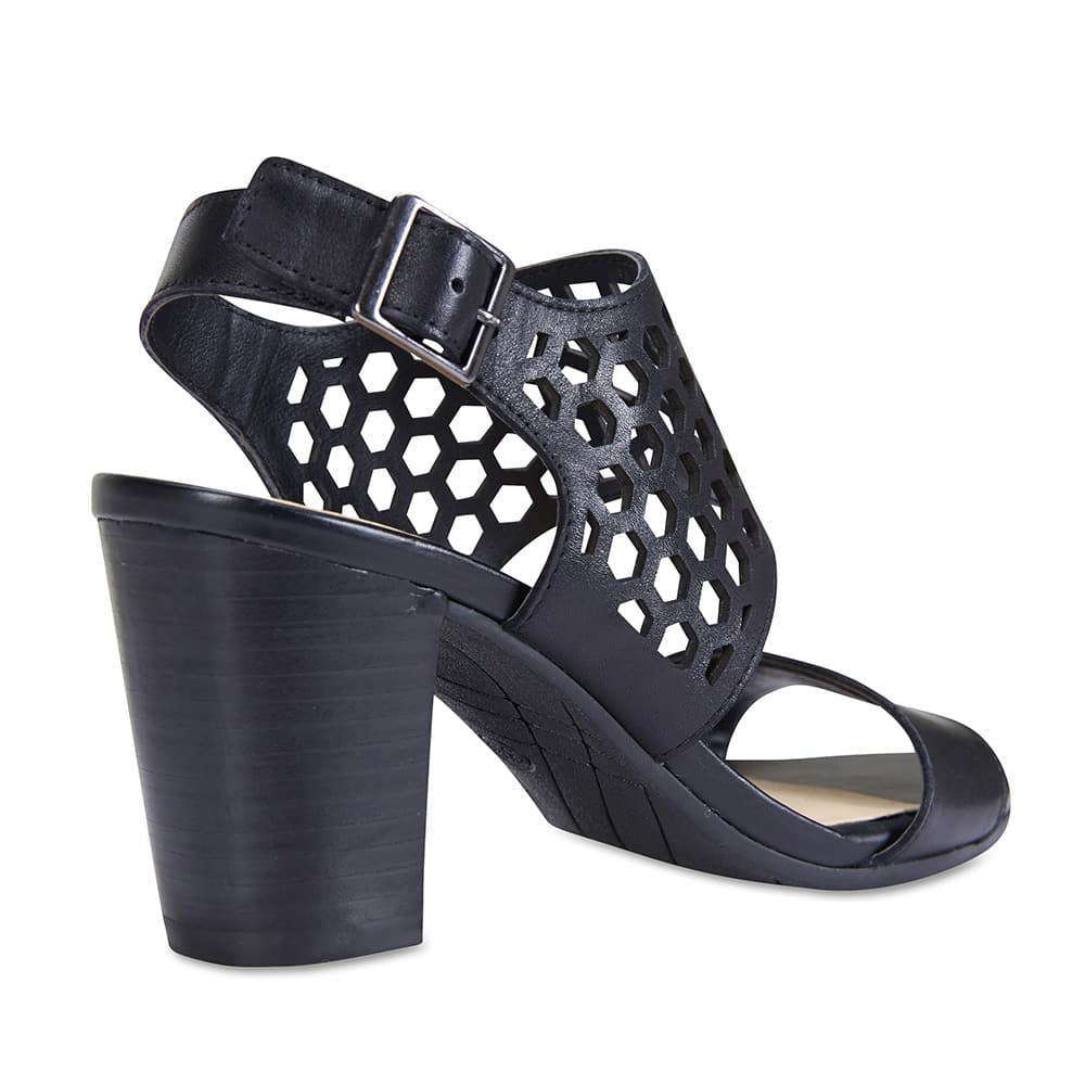 Benson Heel in Black Leather