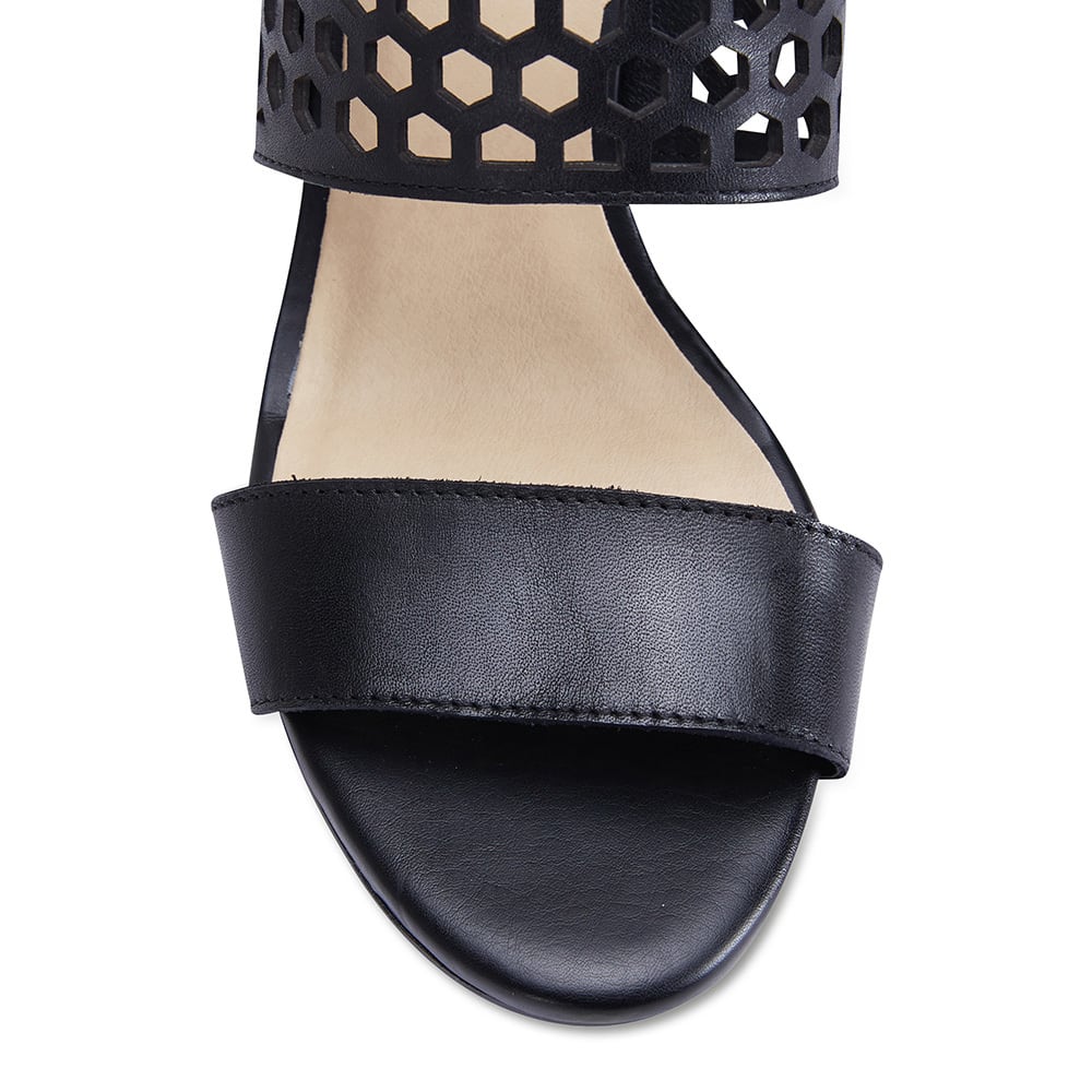 Benson Heel in Black Leather