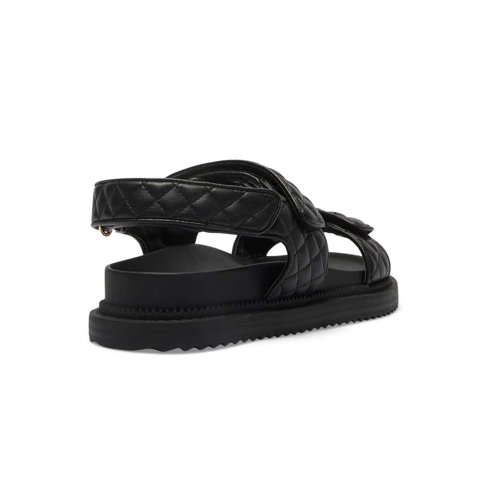 Bermuda Sandal in Black Smooth