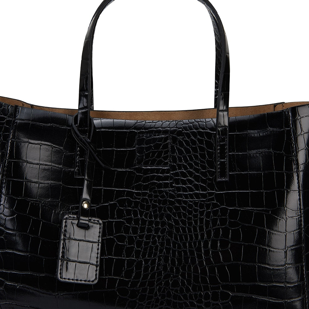 Billi Handbag in Black Croc