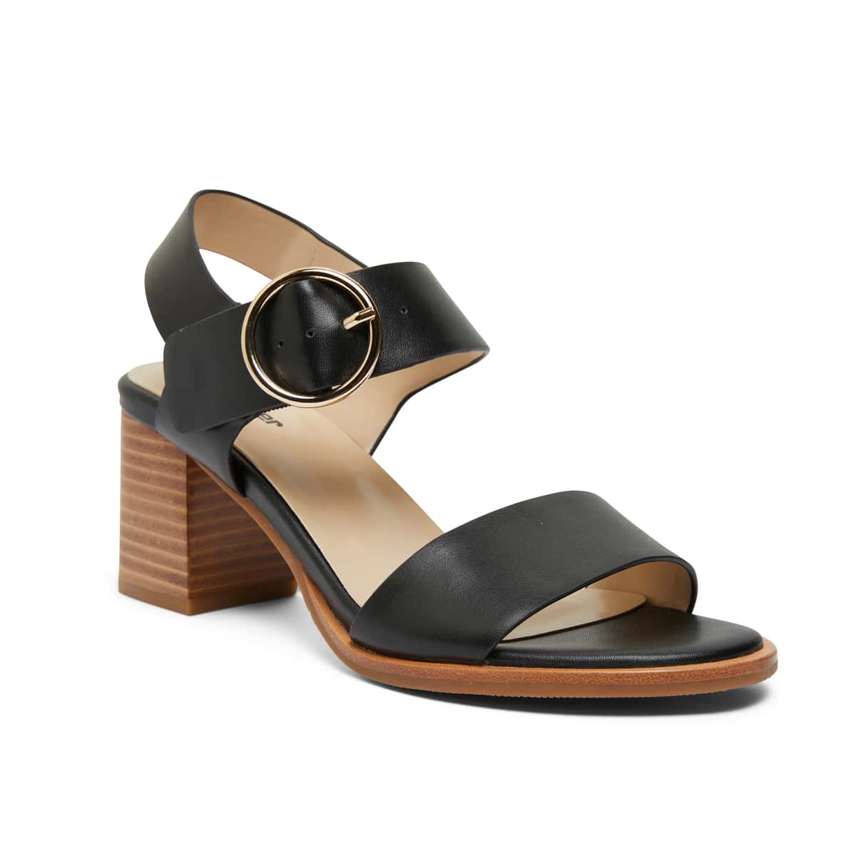 Bolivia Heel in Black Leather