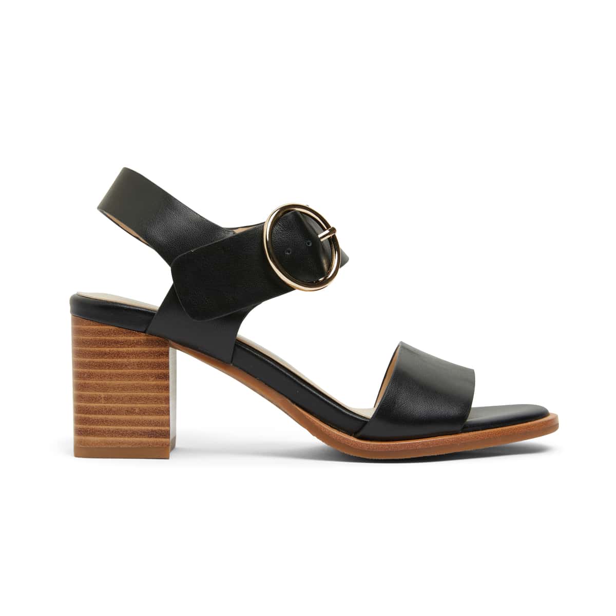 Bolivia Heel in Black Leather