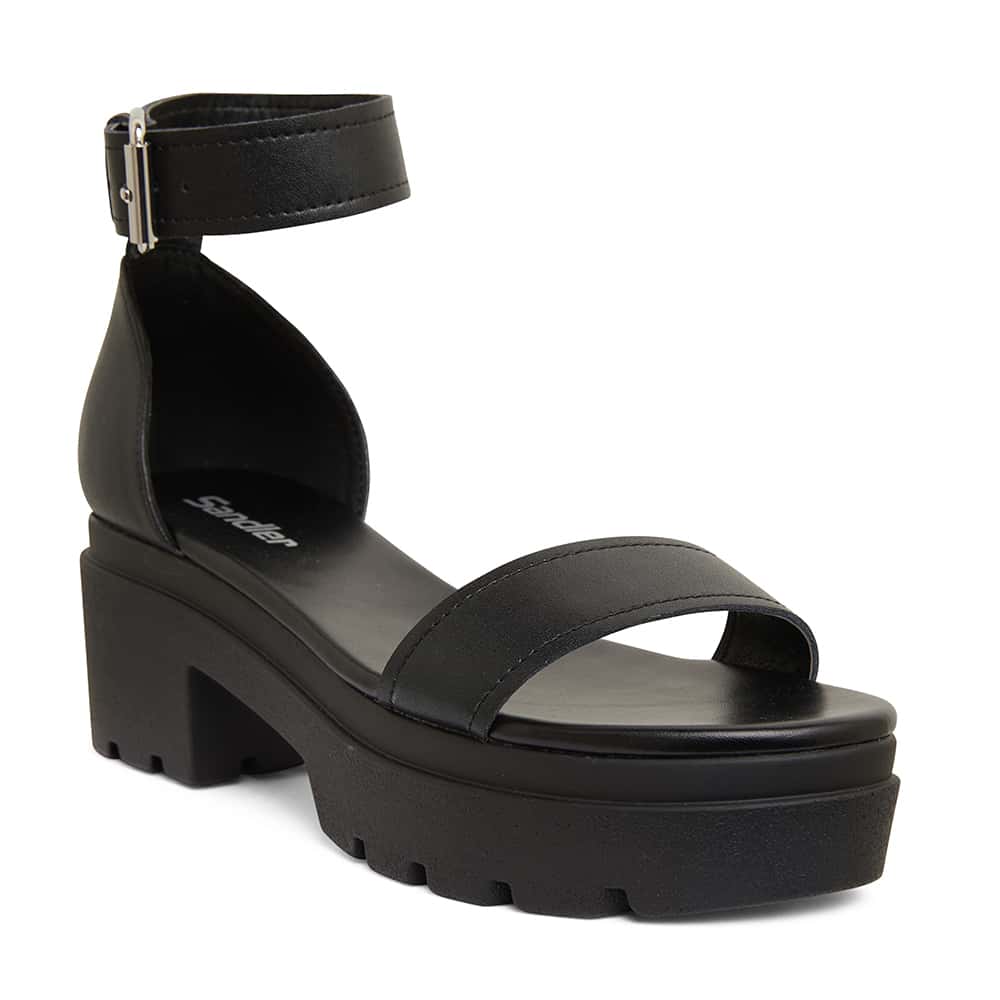 Cameron Heel in Black Leather | Sandler | Shoe HQ