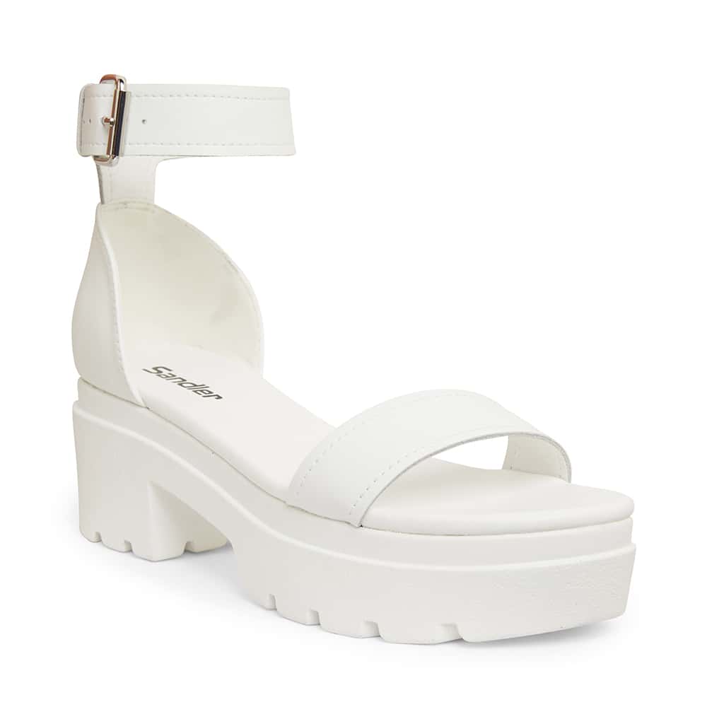 Cameron Heel in White Leather