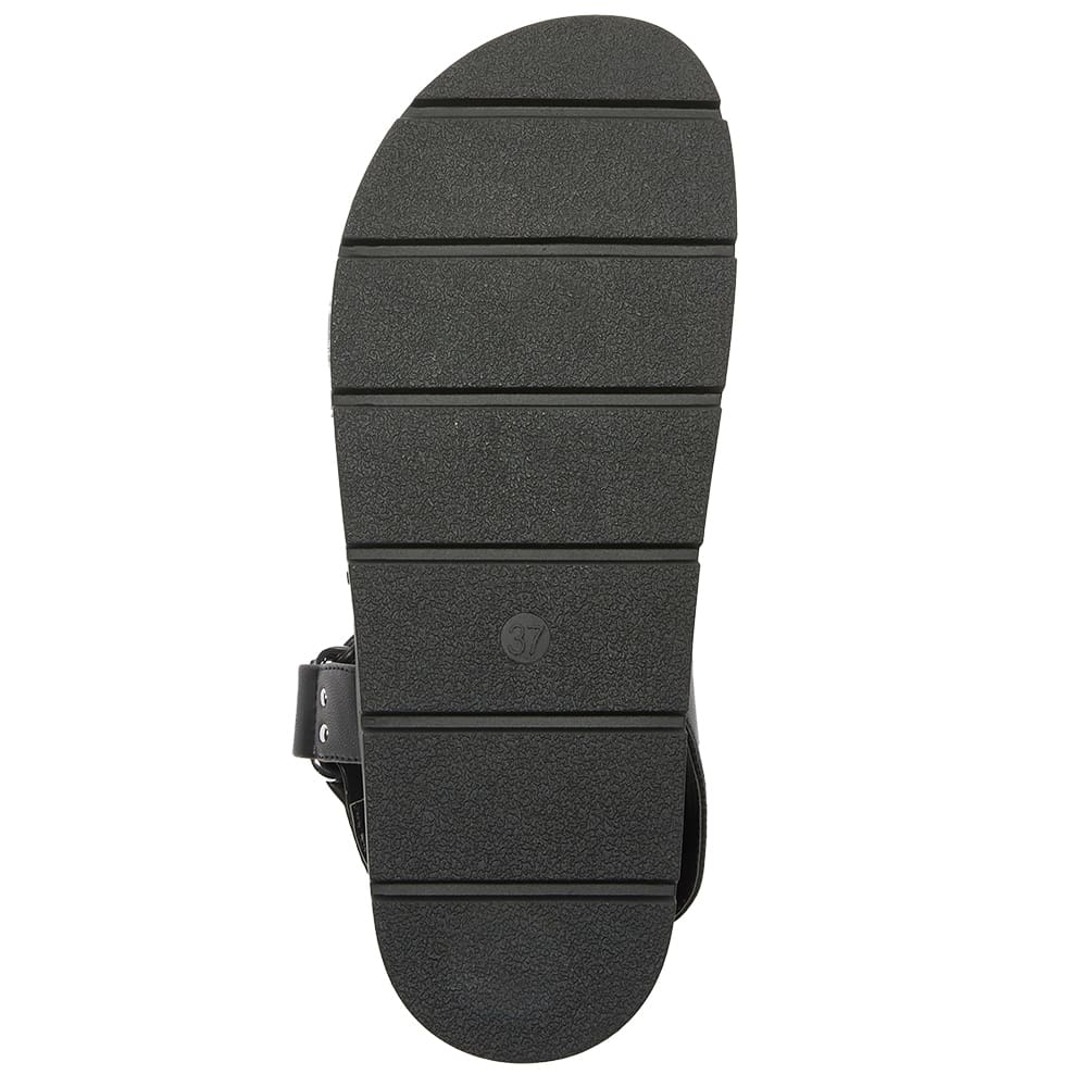 Cancun Sandal in Black Smooth