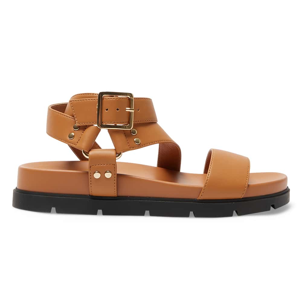 Cancun Sandal in Camel Smooth