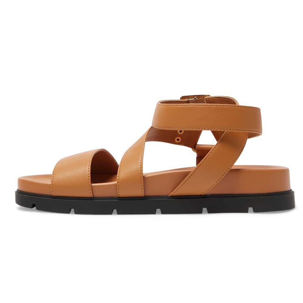 Cancun Sandal in Camel Smooth