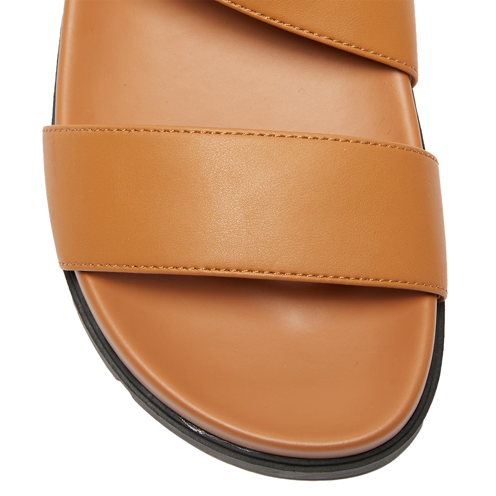 Cancun Sandal in Camel Smooth