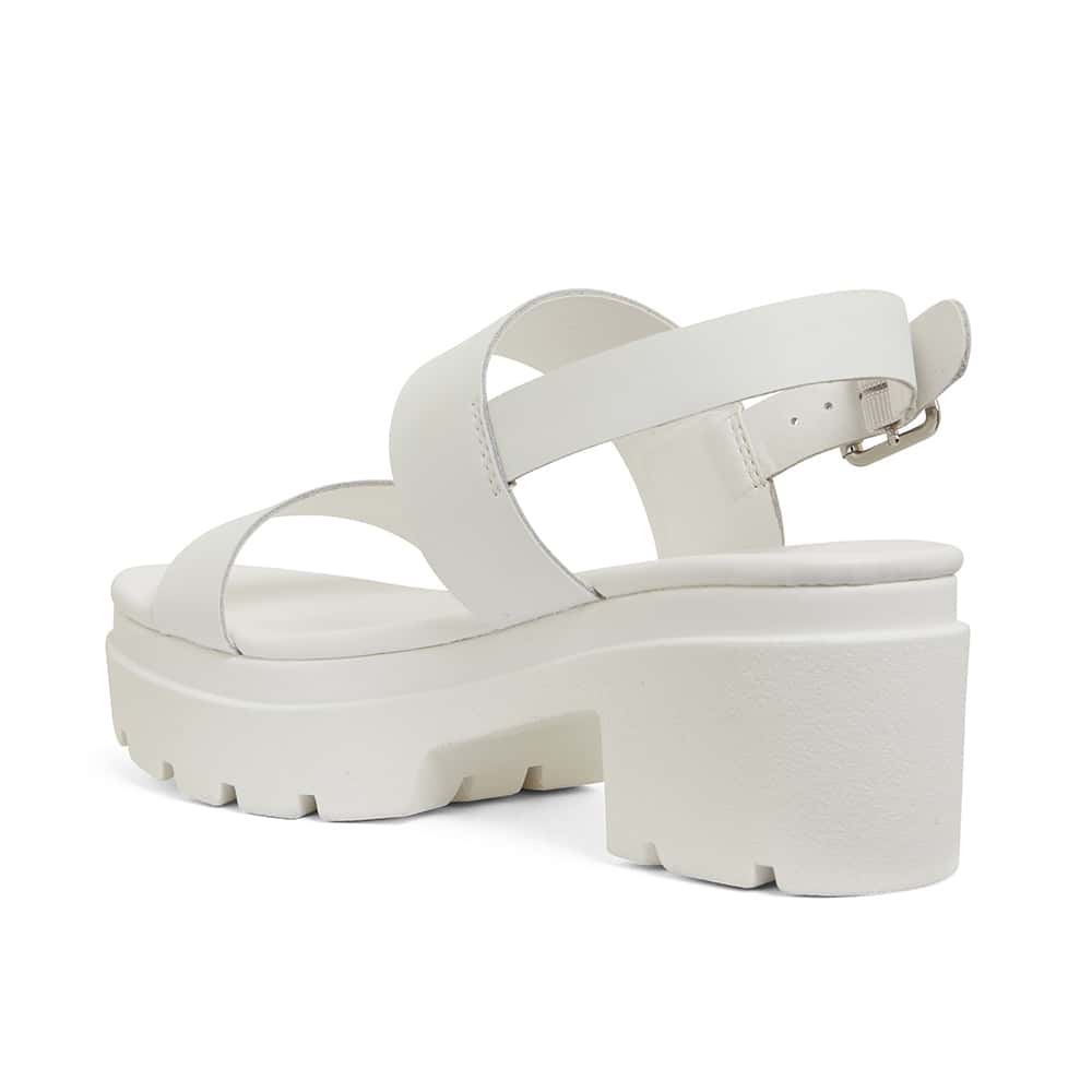 Carly Heel in White Leather