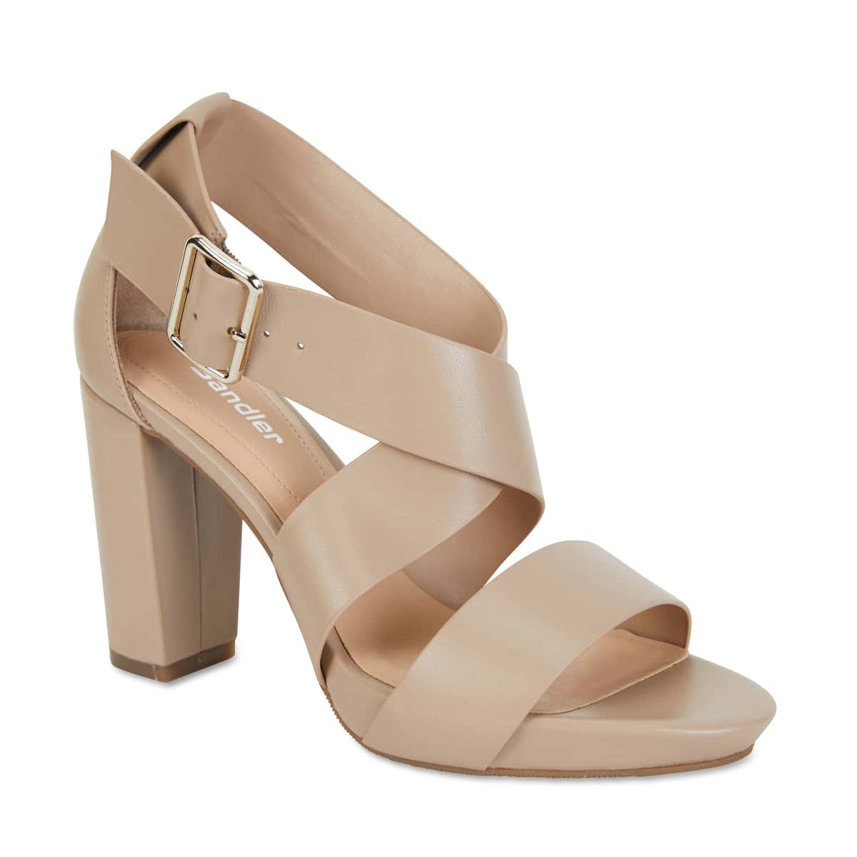 Congo Heel in Nude Leather