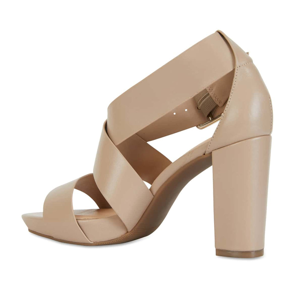 Congo Heel in Nude Leather