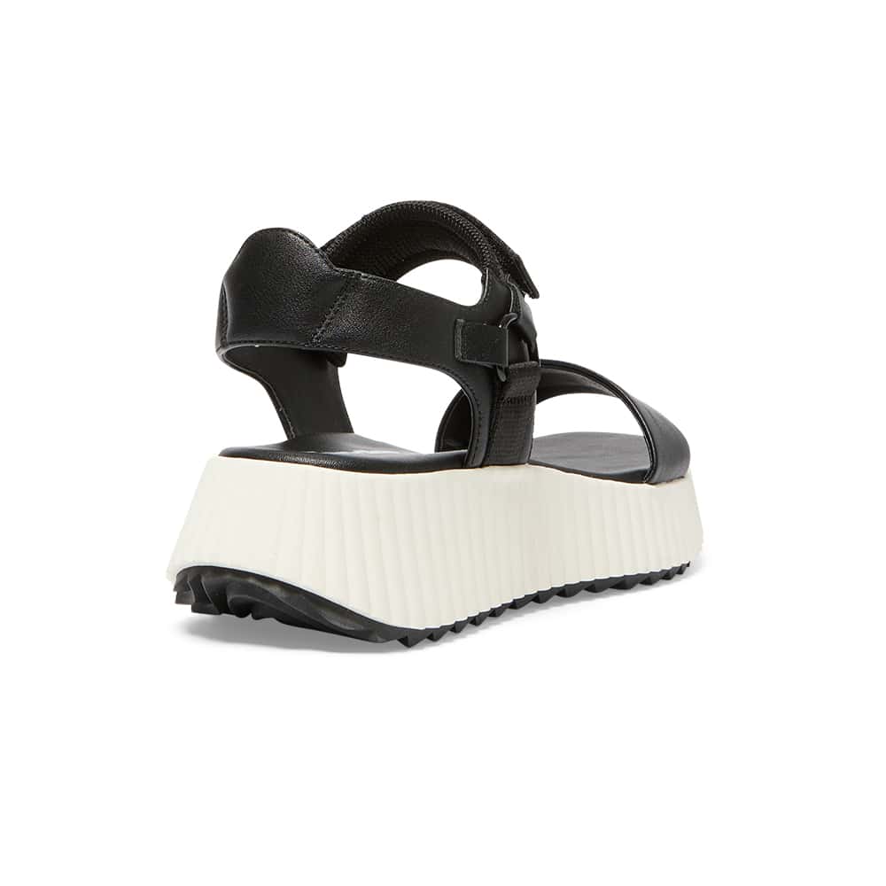 Cruz Sandal in Black Smooth