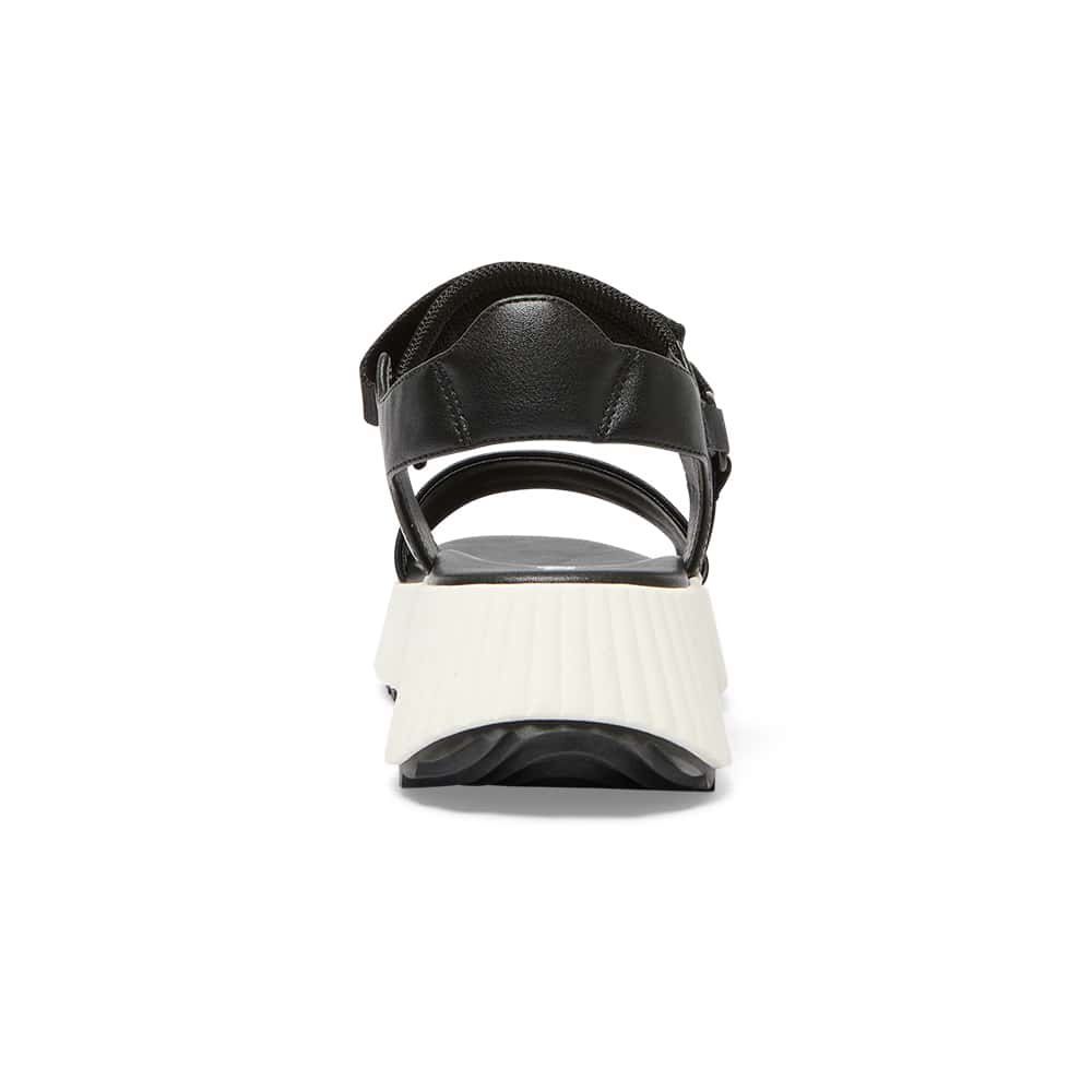 Cruz Sandal in Black Smooth