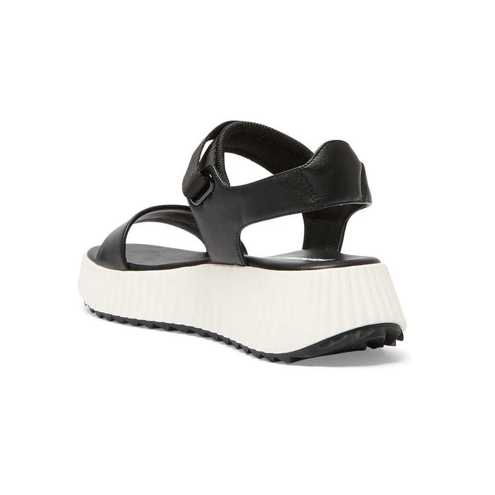 Cruz Sandal in Black Smooth