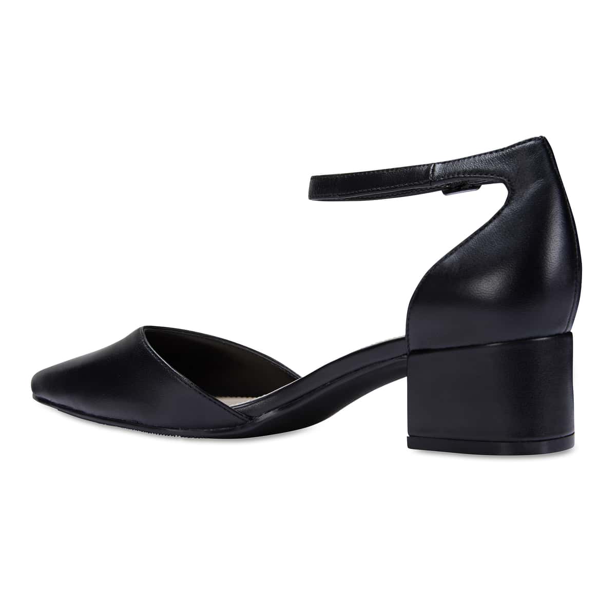 Dash Heel in Black Leather