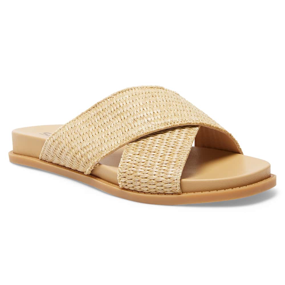 Dayna Slide in Tan Raffia