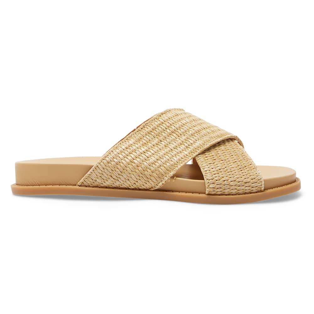 Dayna Slide in Tan Raffia