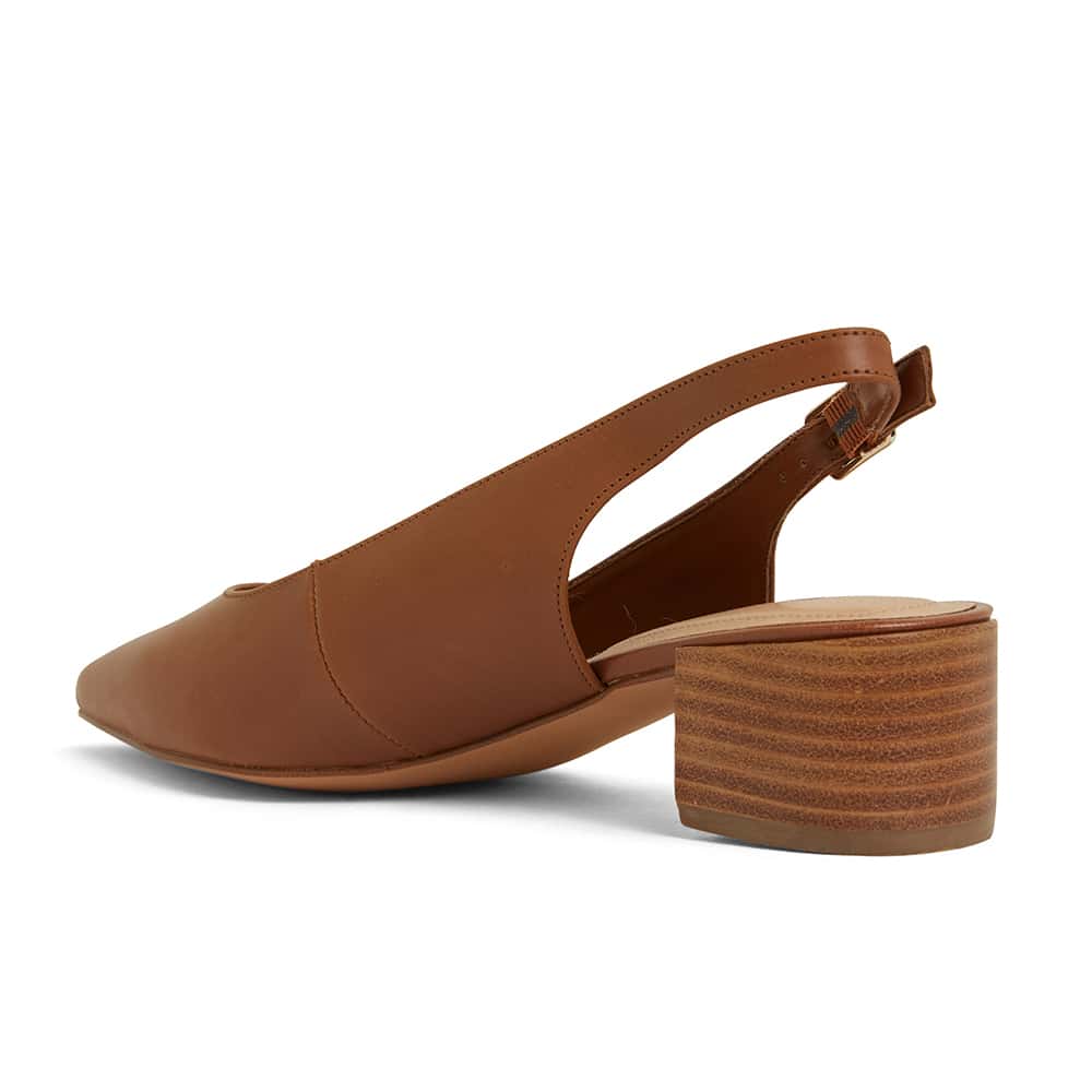 Dena Heel in Cognac Leather