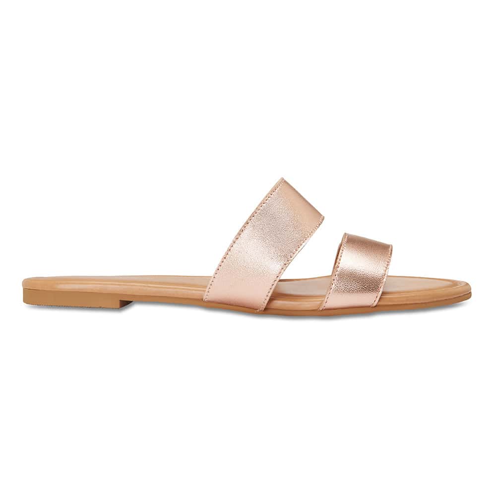 Deuce Slide in Rose Gold Leather