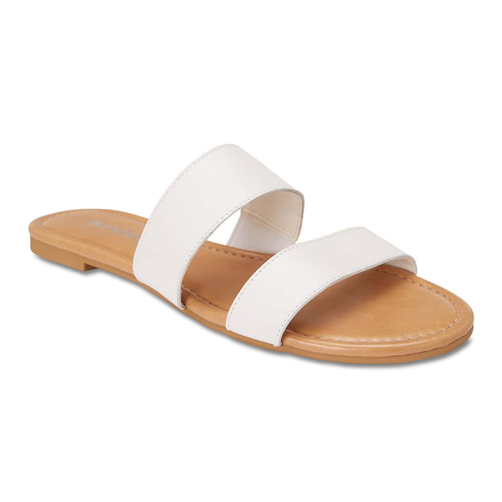 Deuce Slide in White Leather