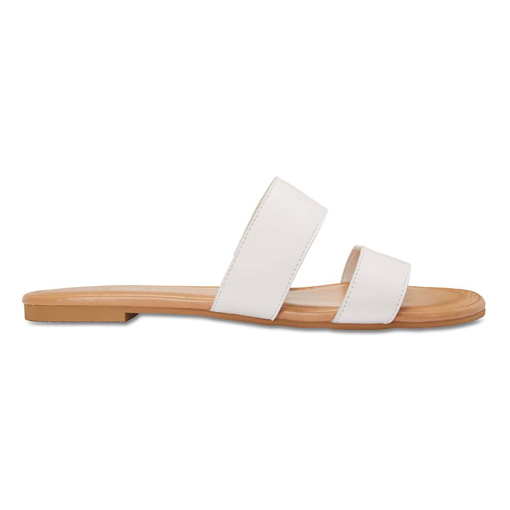 Deuce Slide in White Leather