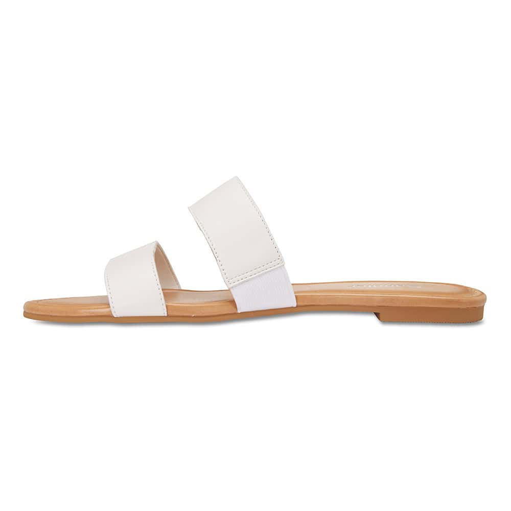 Deuce Slide in White Leather