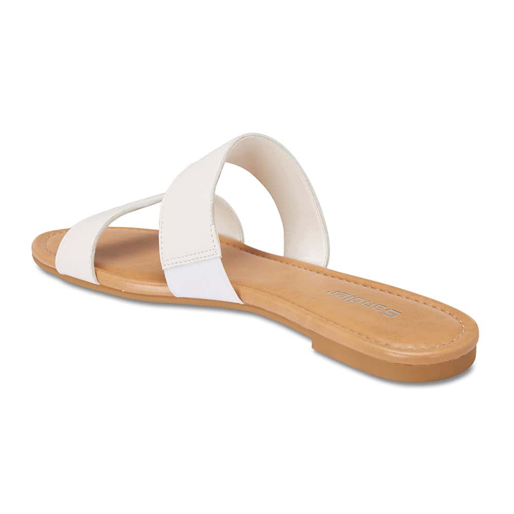 Deuce Slide in White Leather