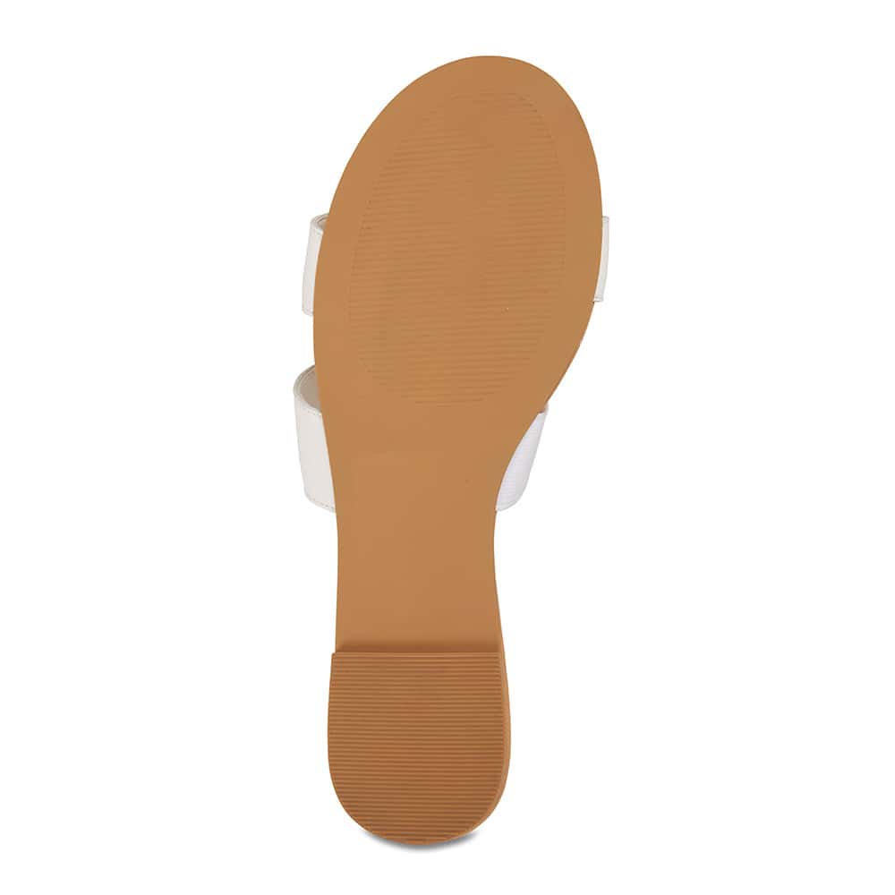 Deuce Slide in White Leather