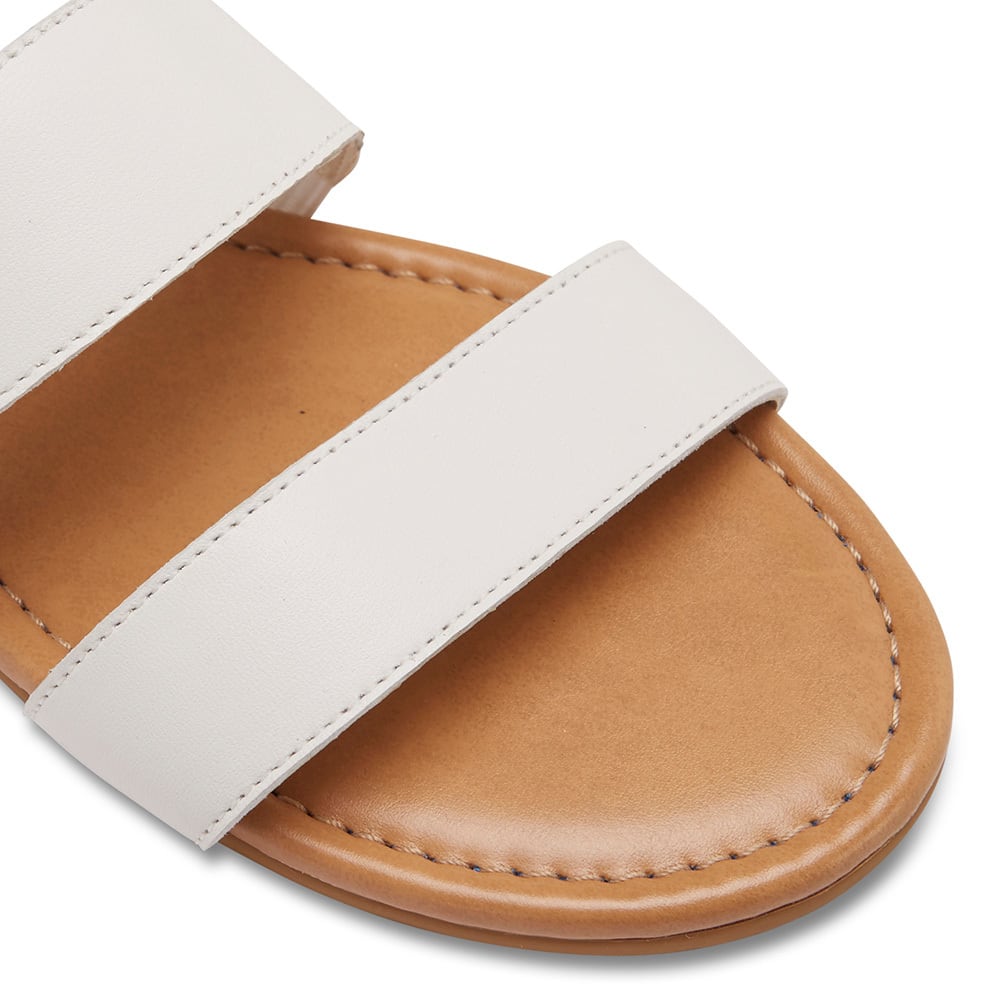 Deuce Slide in White Leather