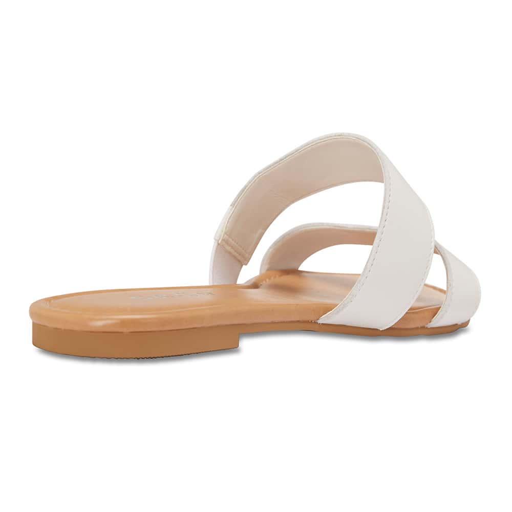 Deuce Slide in White Leather