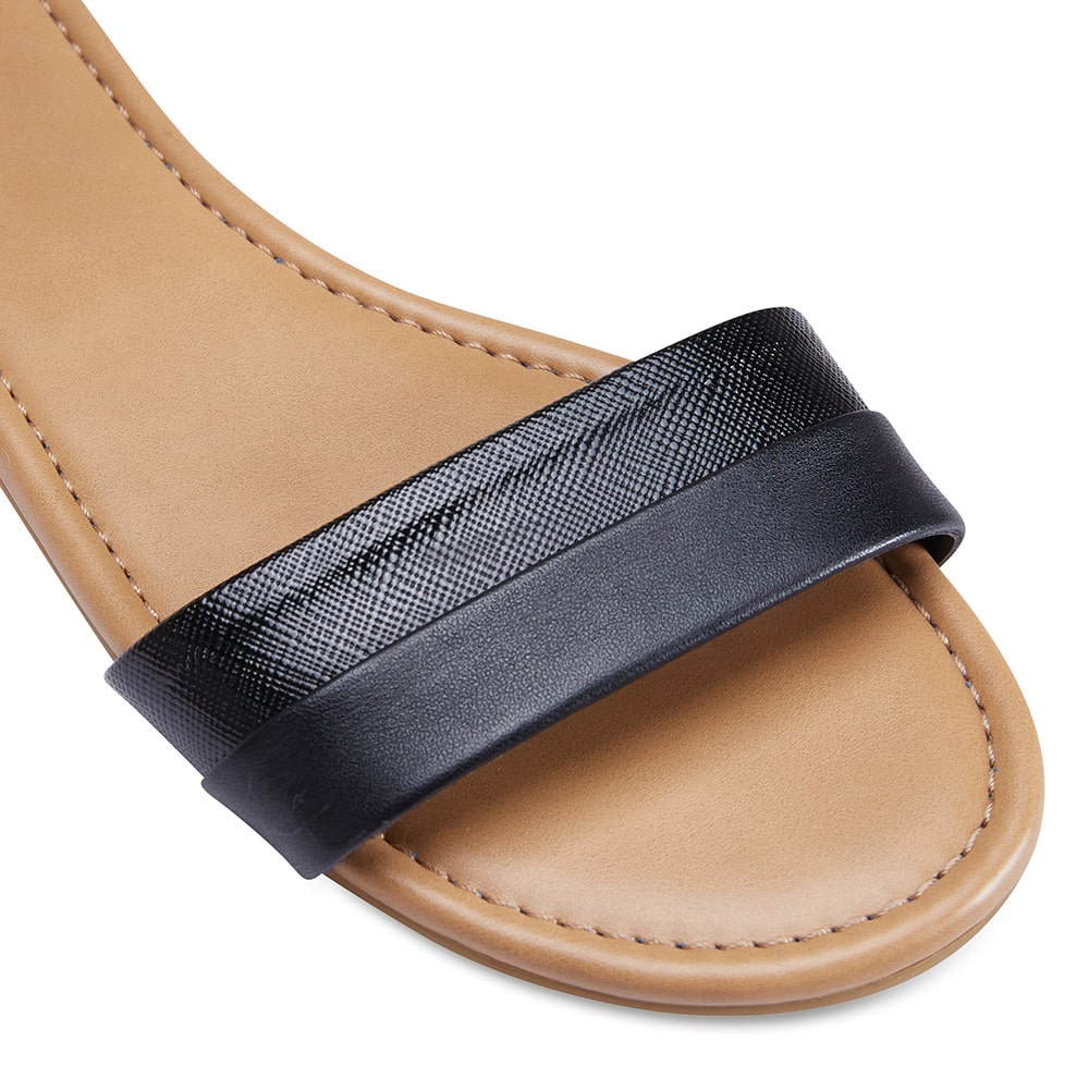 Domino Sandal in Black Leather