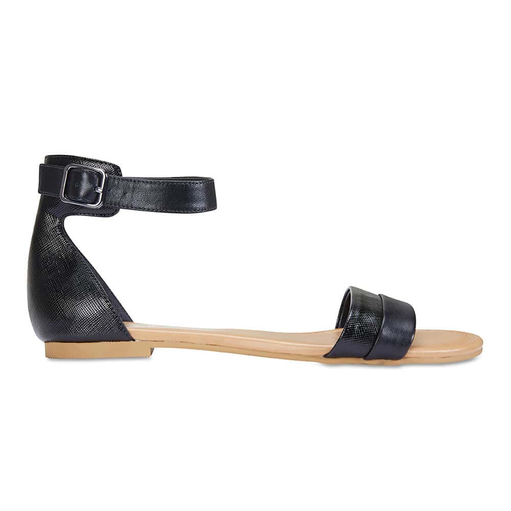 Domino Sandal in Black Leather