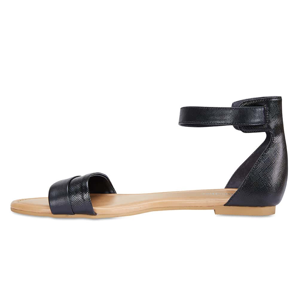 Domino Sandal in Black Leather