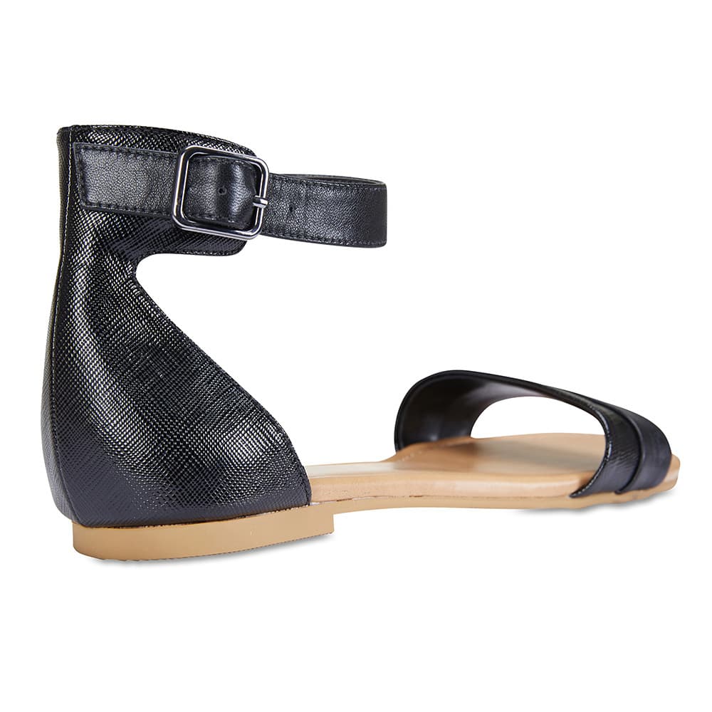 Domino Sandal in Black Leather