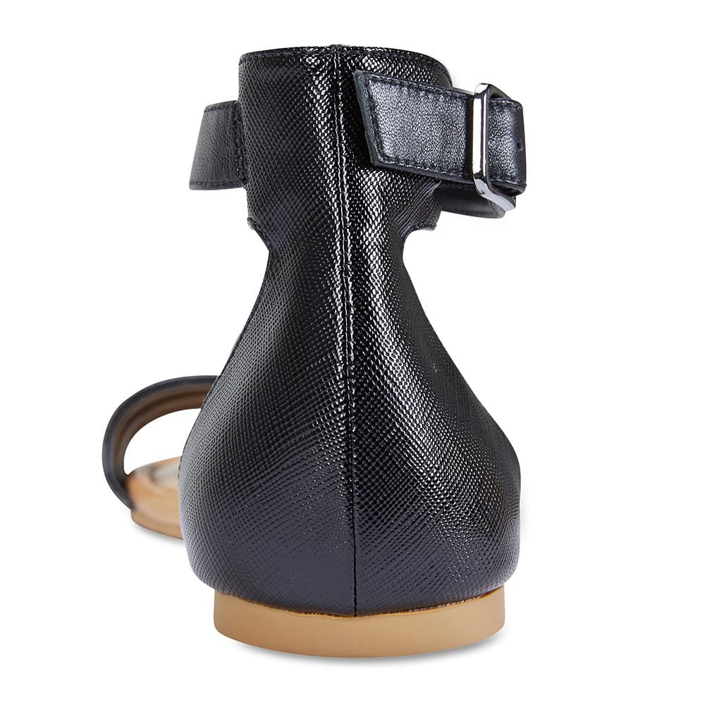 Domino Sandal in Black Leather