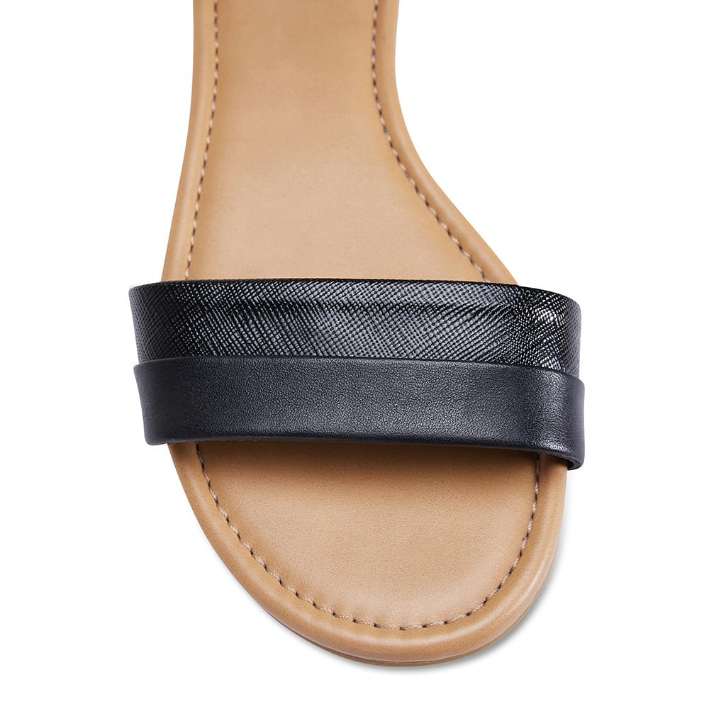 Domino Sandal in Black Leather