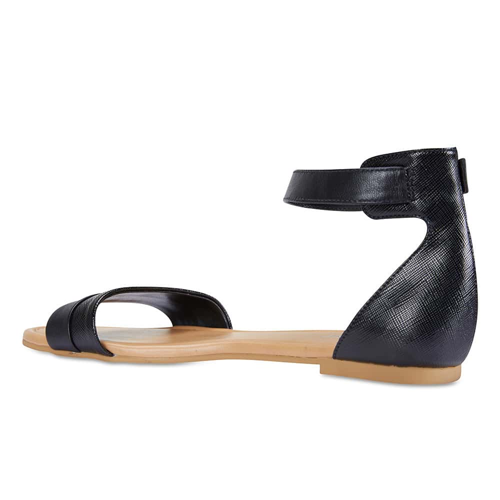 Domino Sandal in Black Leather