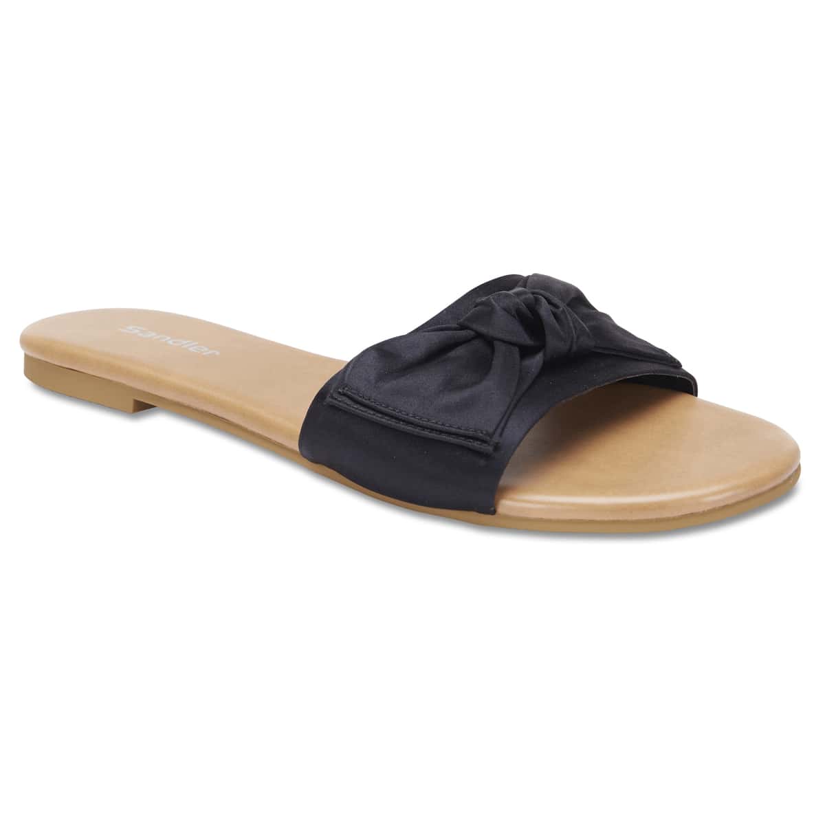 Dove Slide in Black Fabric