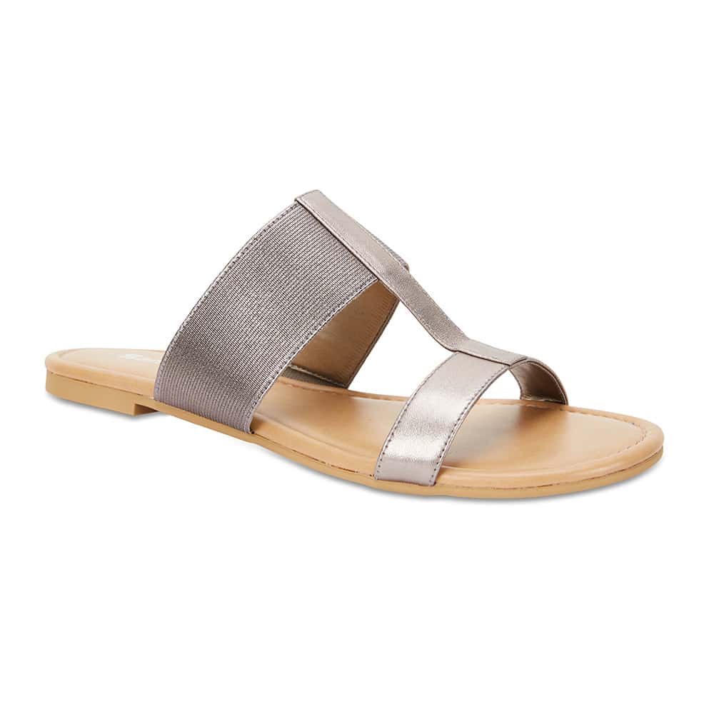 Duke Slide in Pewter Leather