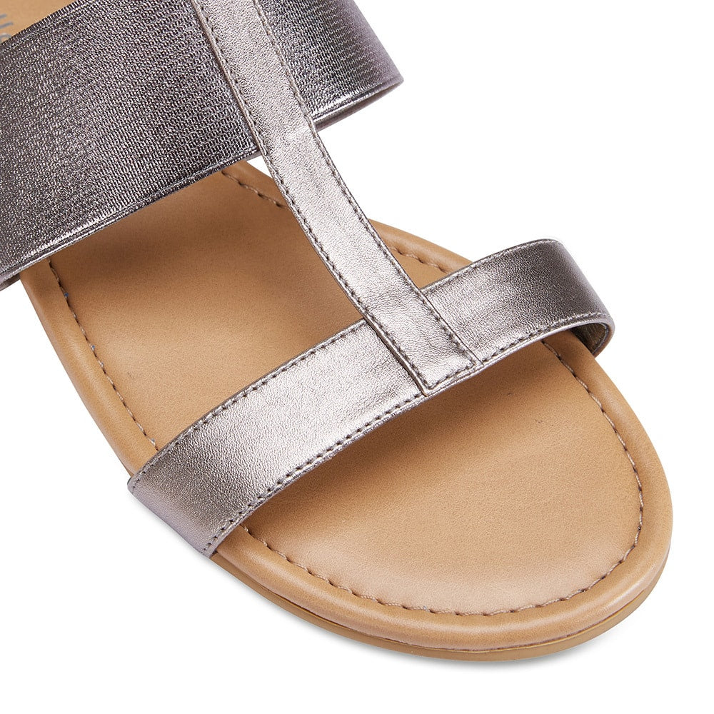 Duke Slide in Pewter Leather
