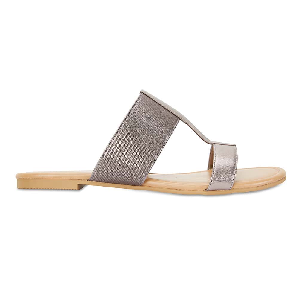 Duke Slide in Pewter Leather